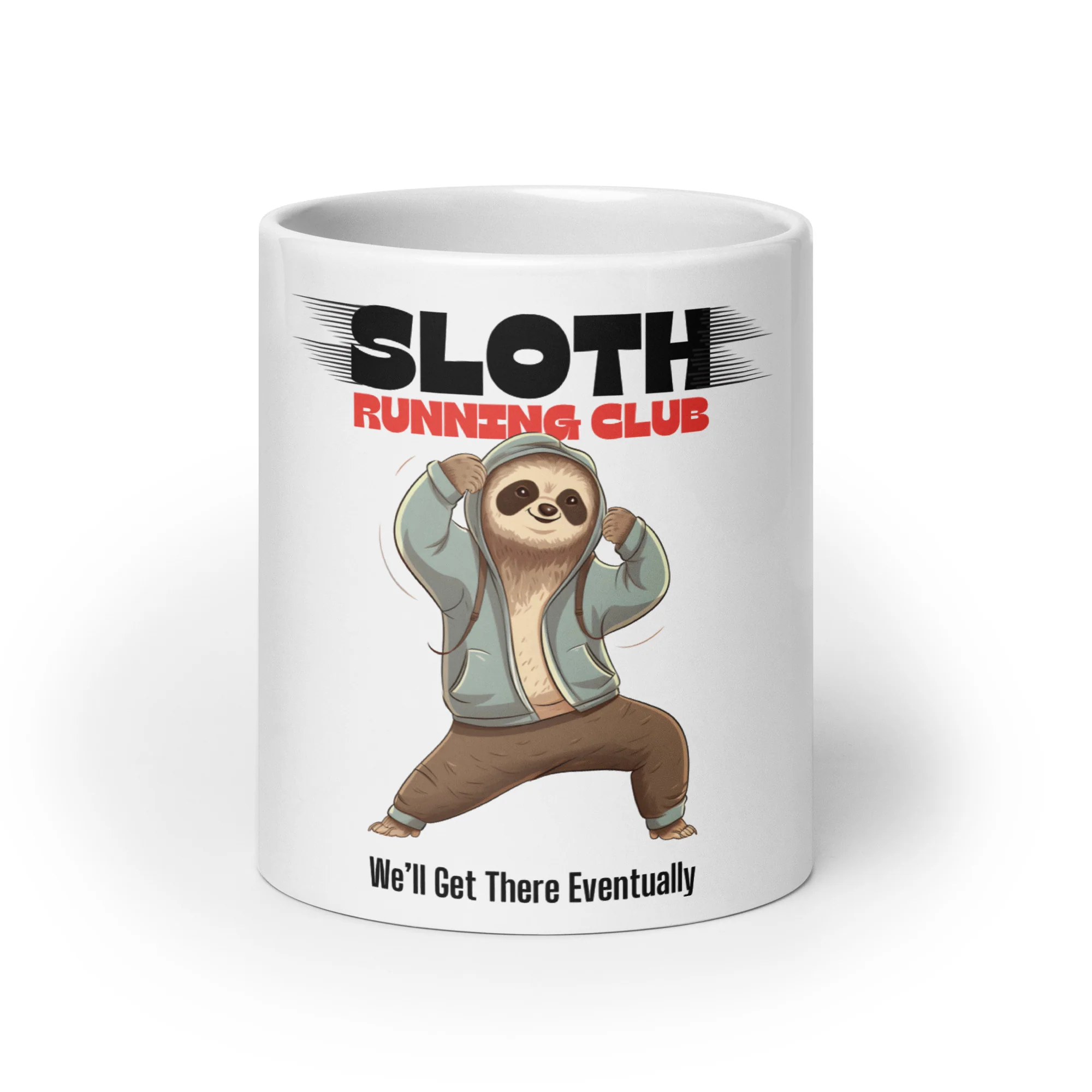 Sloth Running Club: Eventually White Mug - Image 9