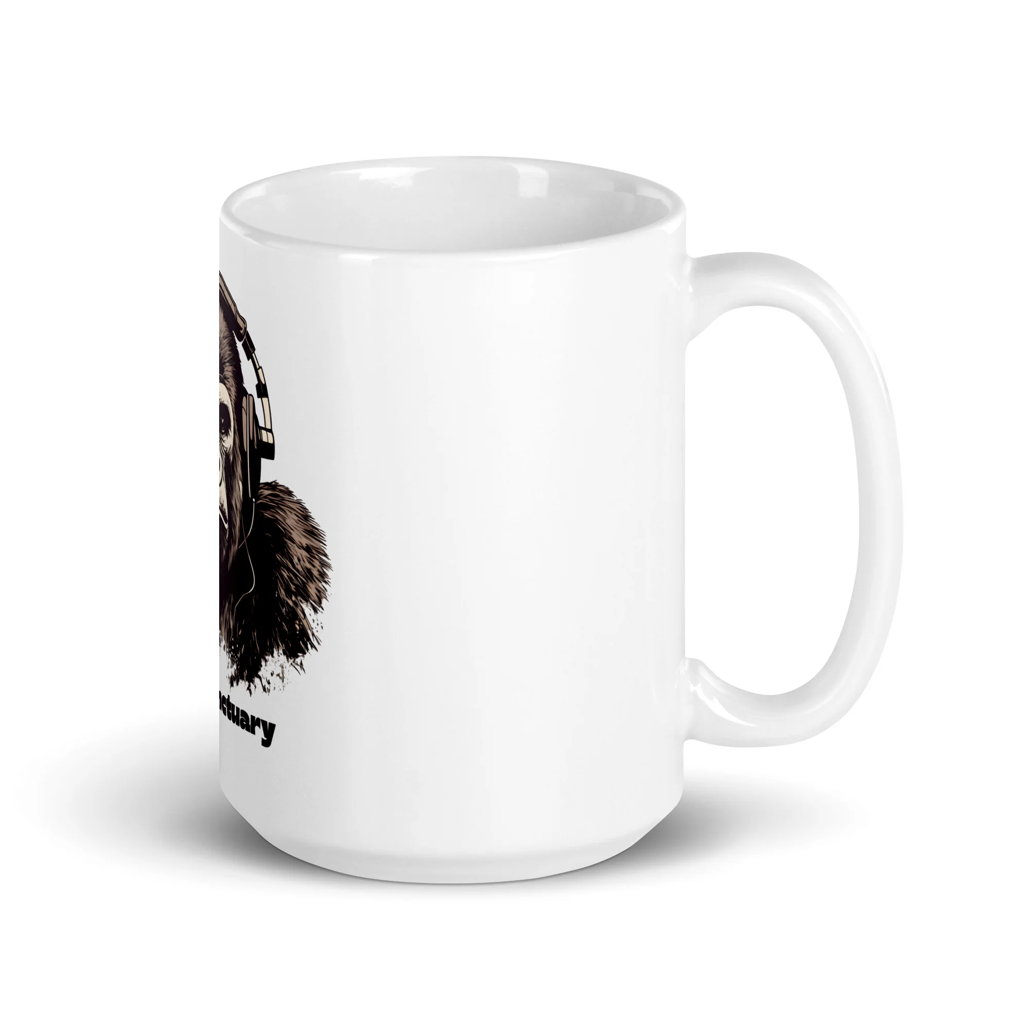 Sonic Sanctuary: Gorilla Headphones White Mug - Image 4