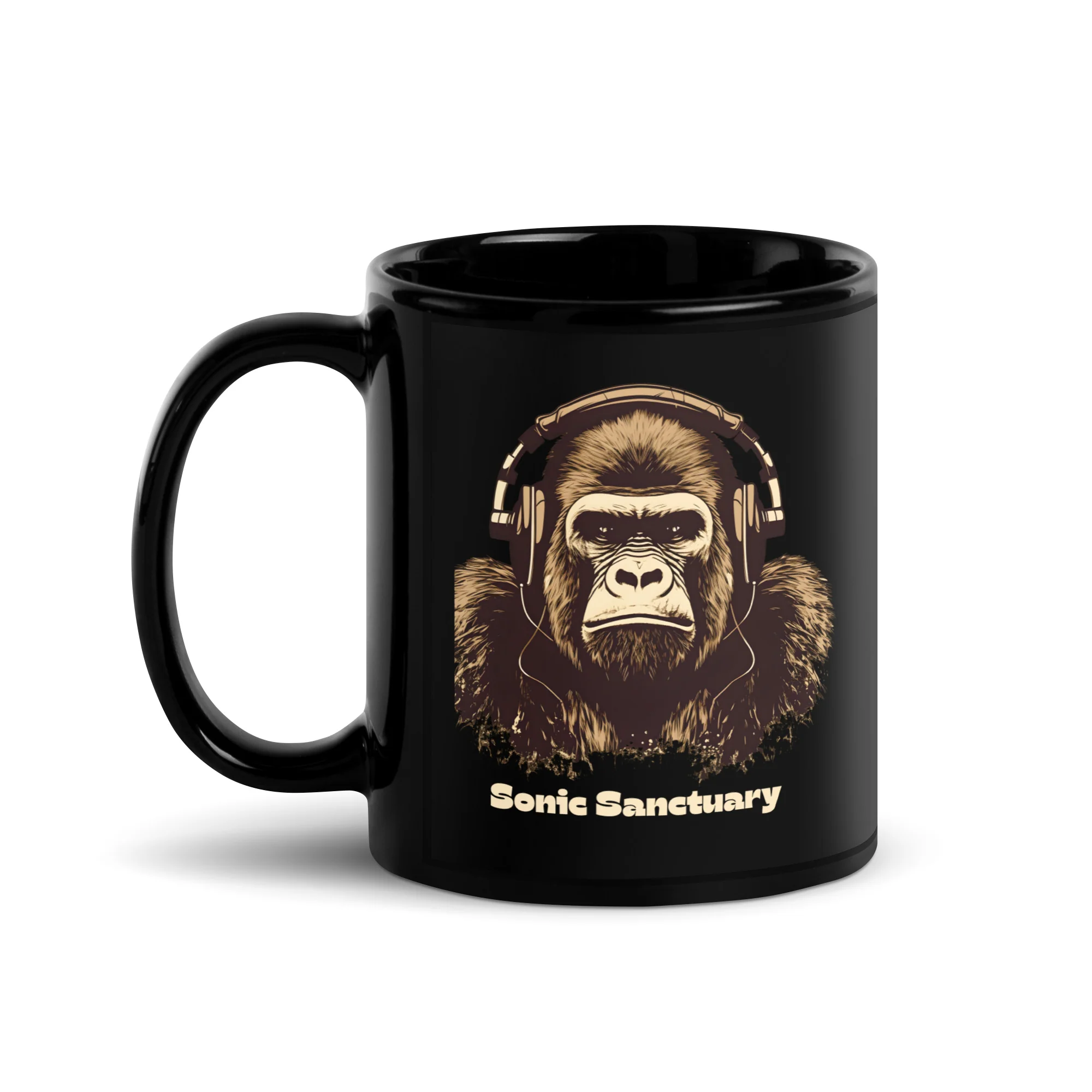 Sonic Sanctuary: Musical Gorilla Black Mug - Image 2