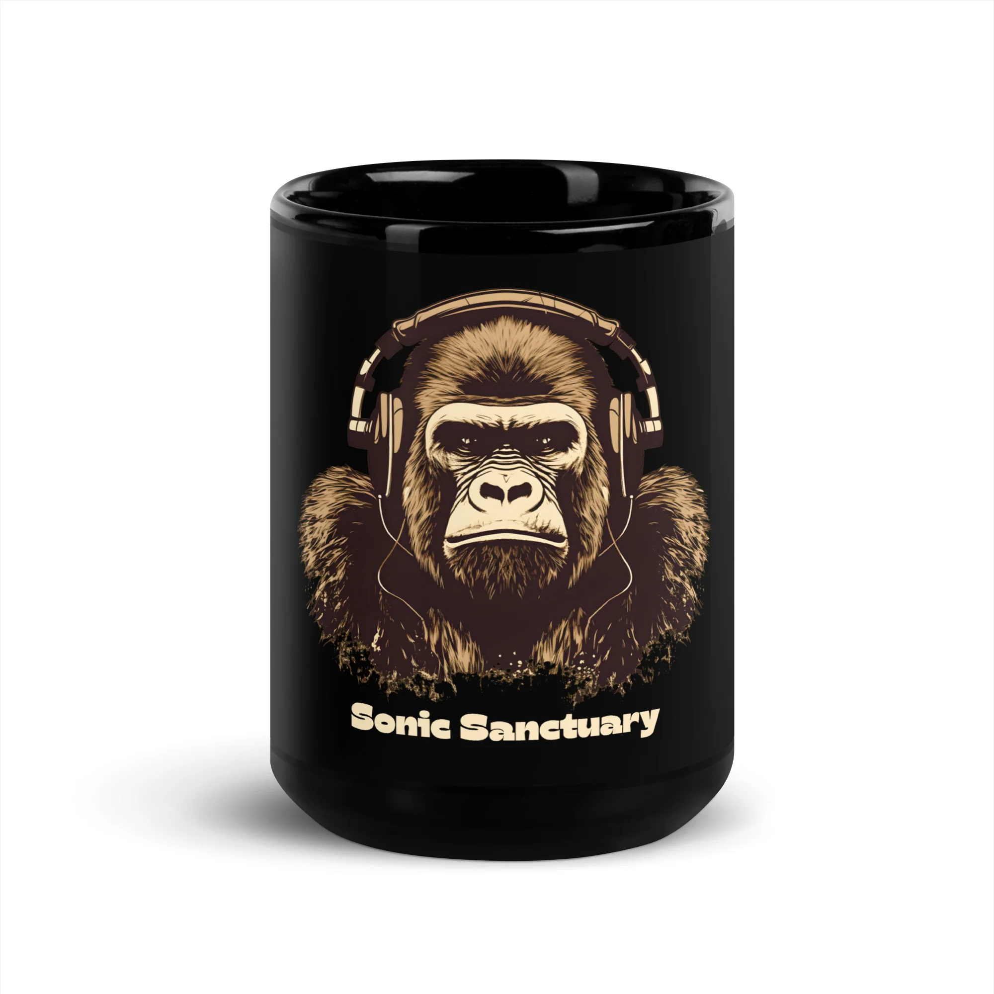 Sonic Sanctuary: Musical Gorilla Black Mug - Image 6