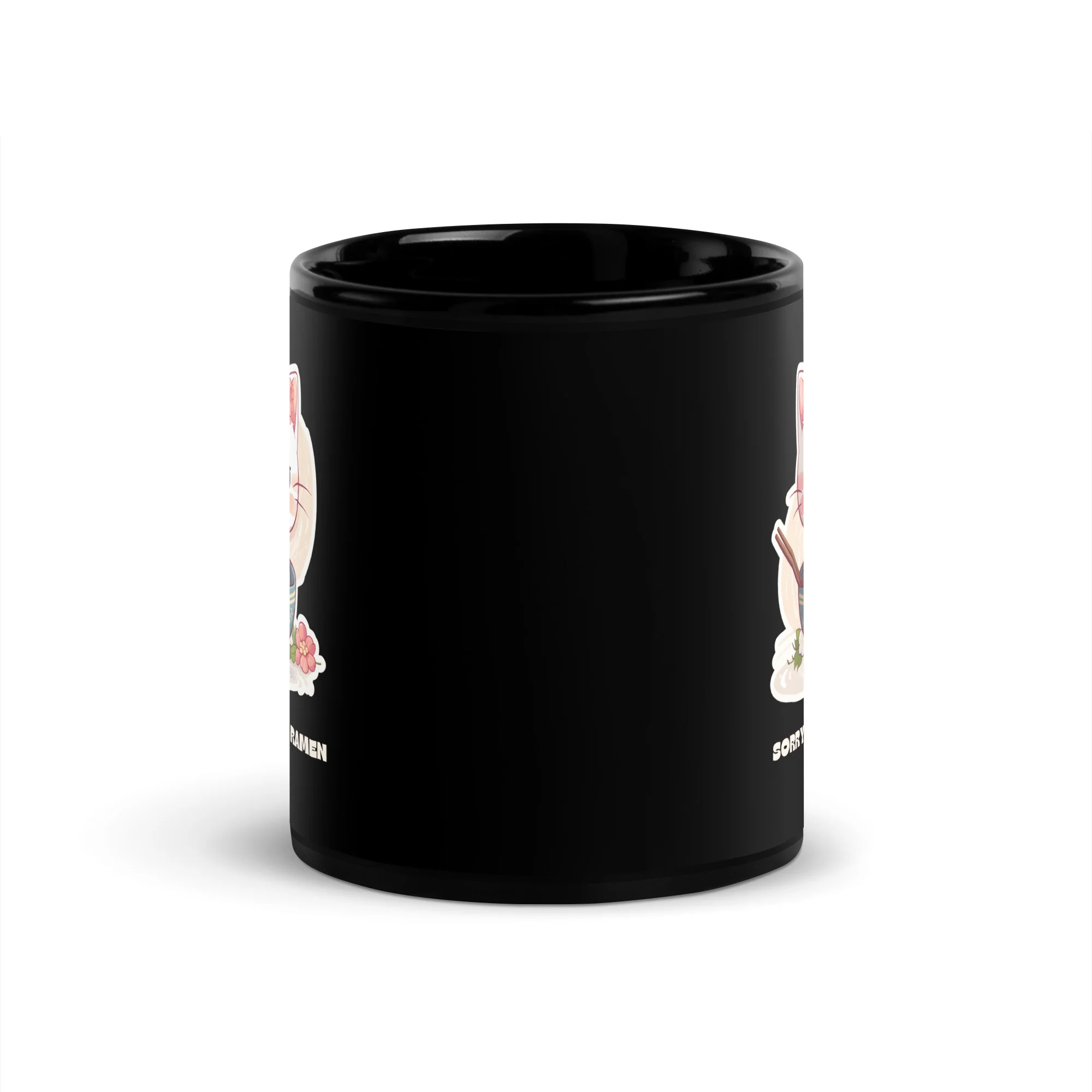 Sorry, No More Ramen: Anime Cat Black Mug - Image 3