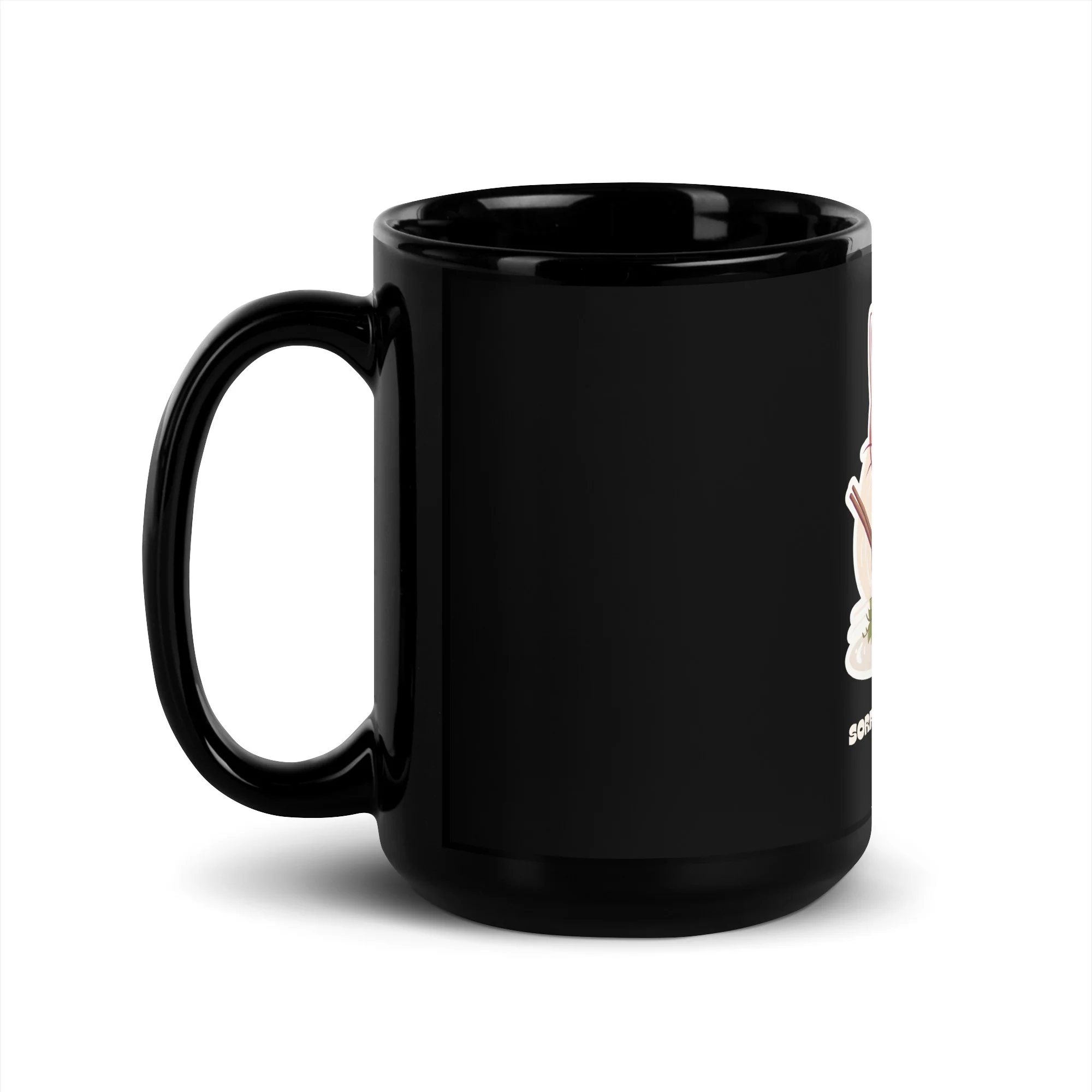 Sorry, No More Ramen: Anime Cat Black Mug - Image 4