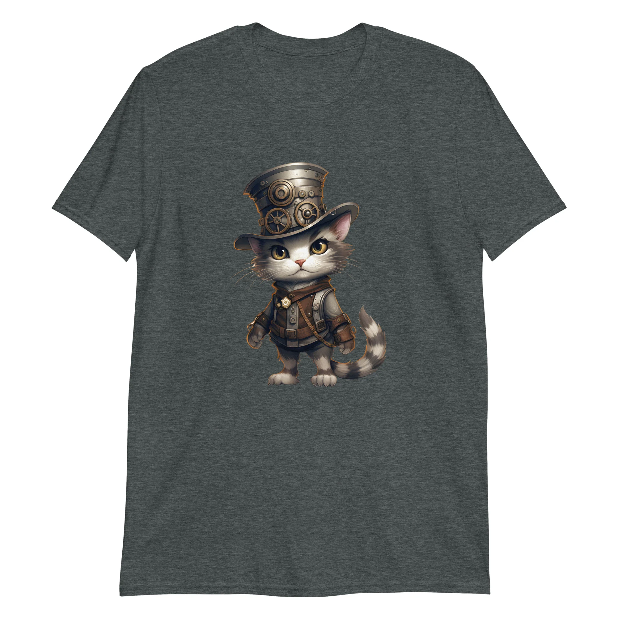 Steampunk Anime Cat Gear Up T-Shirt - Image 4