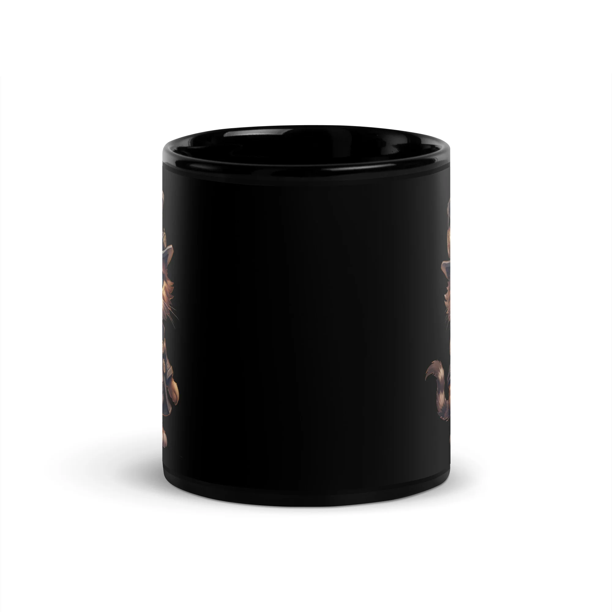 Steampunk Cat The Anime Elegance Black Mug - Image 3