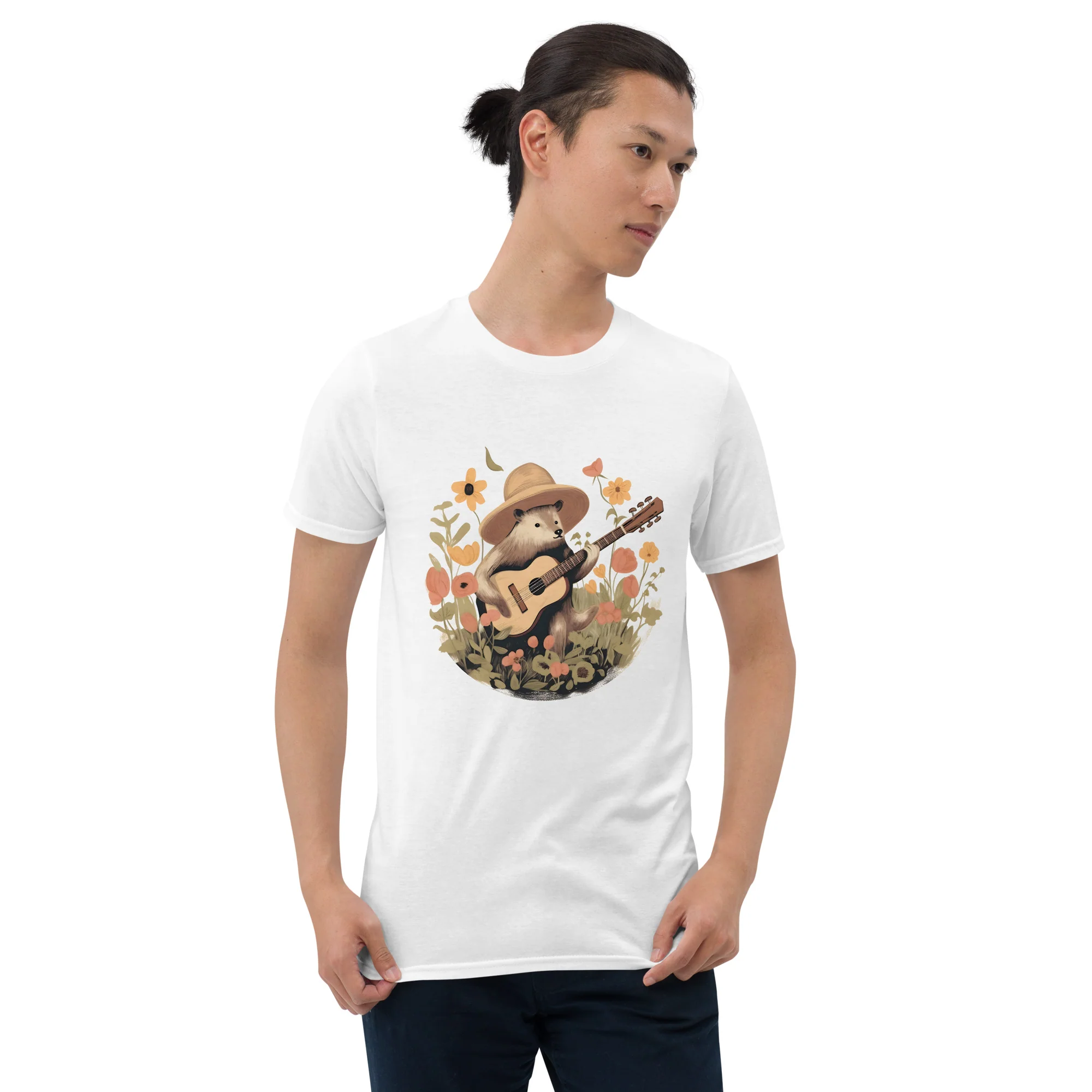 Strumming Bear in Bloom T-Shirt - Image 3