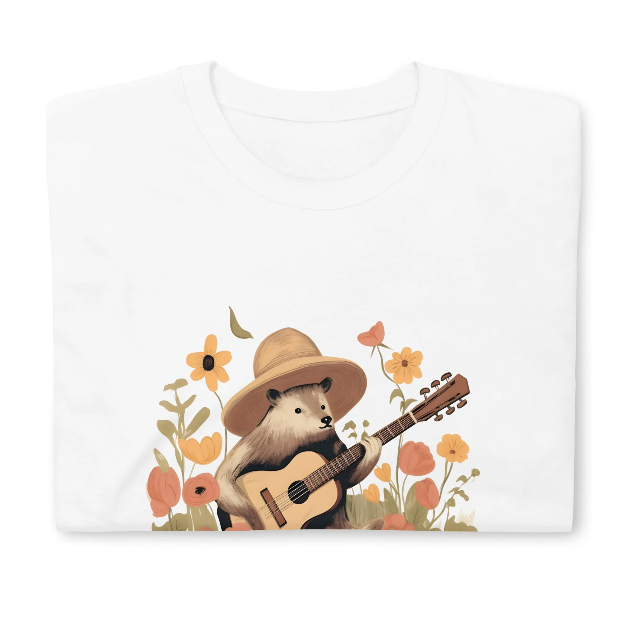 Strumming Bear in Bloom T-Shirt - Image 4