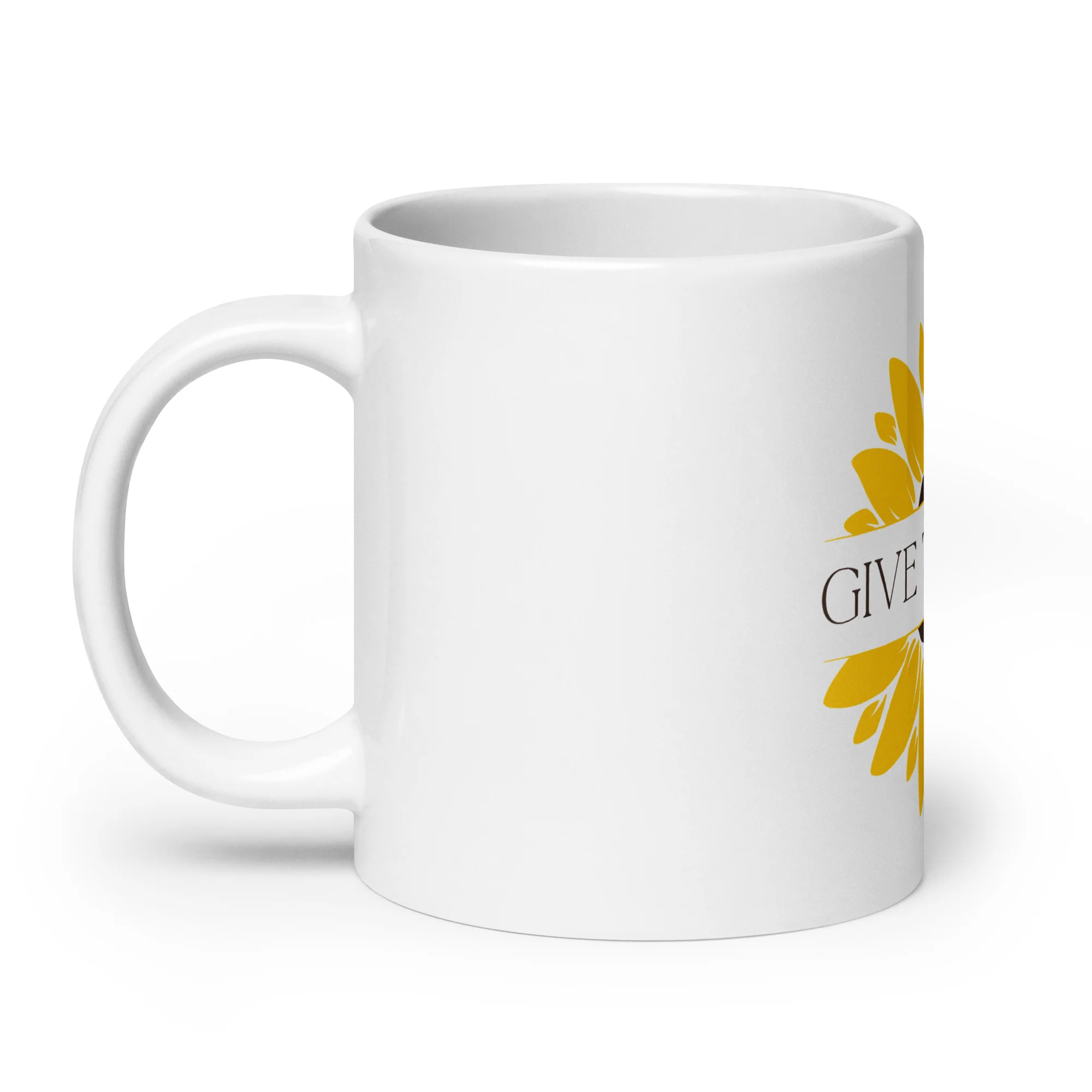 Sunflower Gratitude: Give Thanks White Mug - Image 8