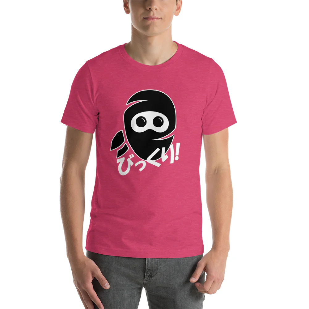 Surprised Ninja Bikkuri in Japanese Shirt Short-Sleeve Unisex T-Shirt - Image 10