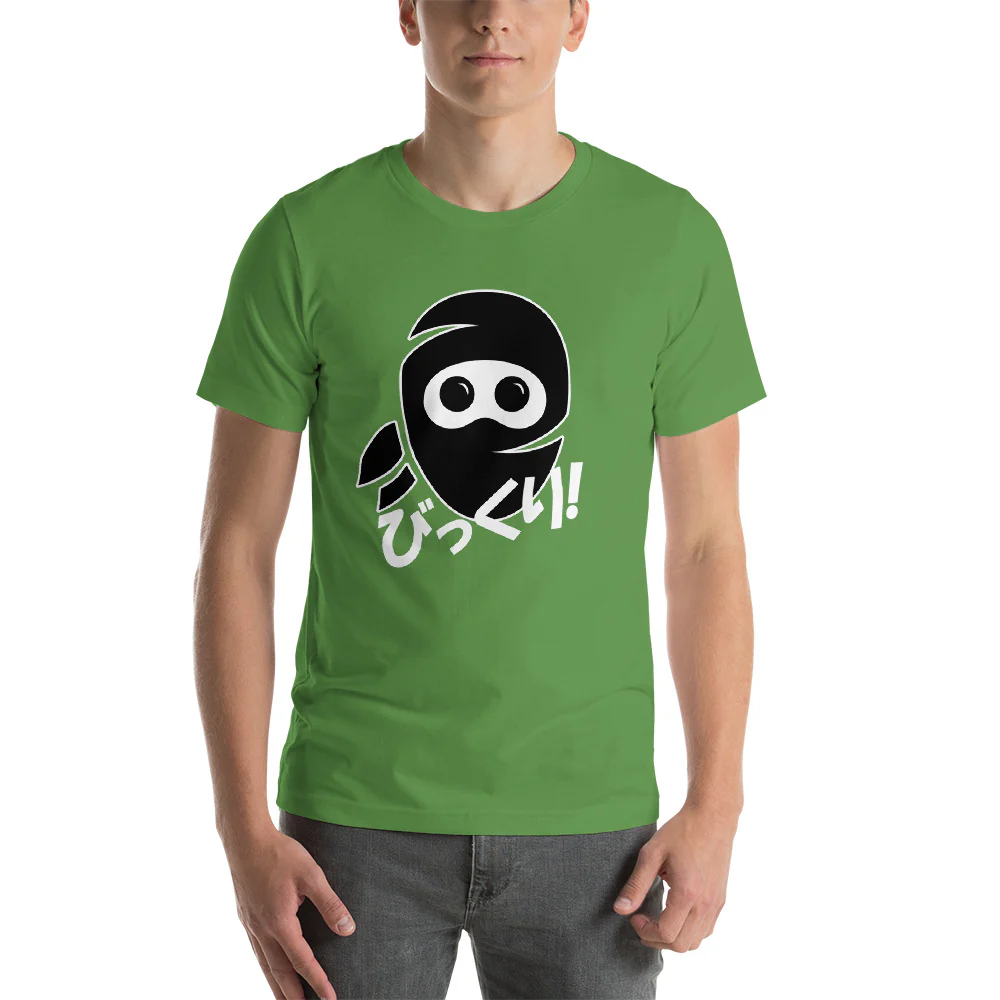 Surprised Ninja Bikkuri in Japanese Shirt Short-Sleeve Unisex T-Shirt - Image 4