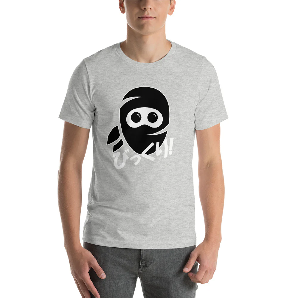 Surprised Ninja Bikkuri in Japanese Shirt Short-Sleeve Unisex T-Shirt - Image 5