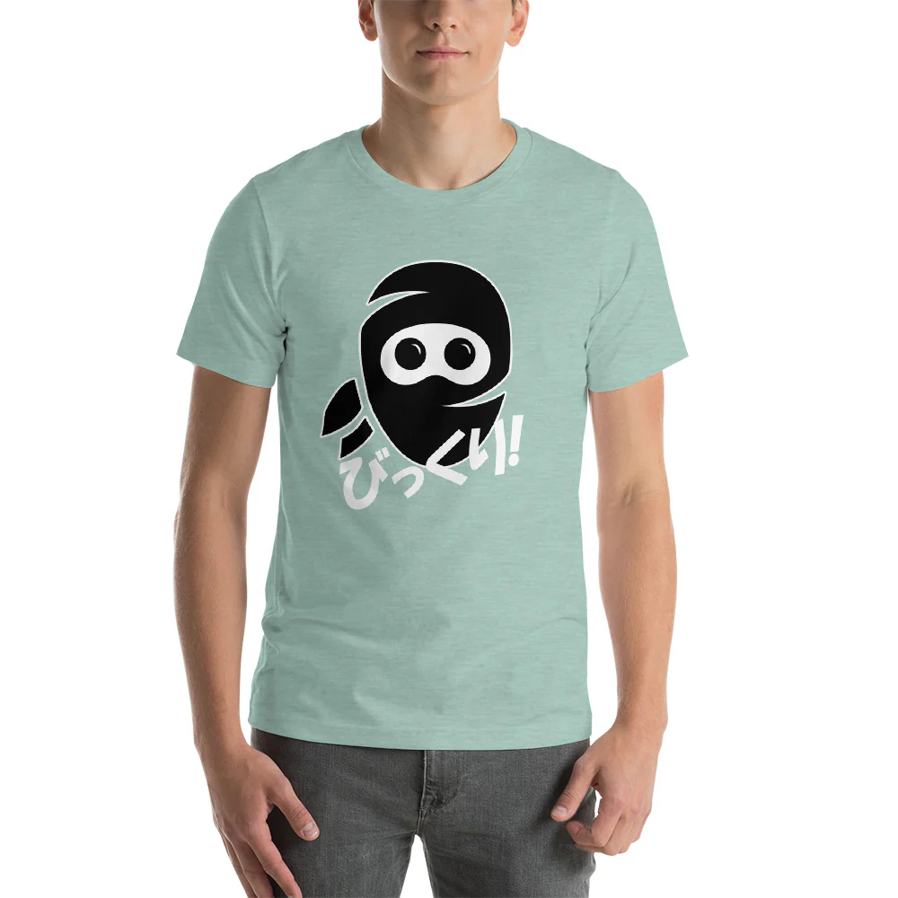 Surprised Ninja Bikkuri in Japanese Shirt Short-Sleeve Unisex T-Shirt - Image 7