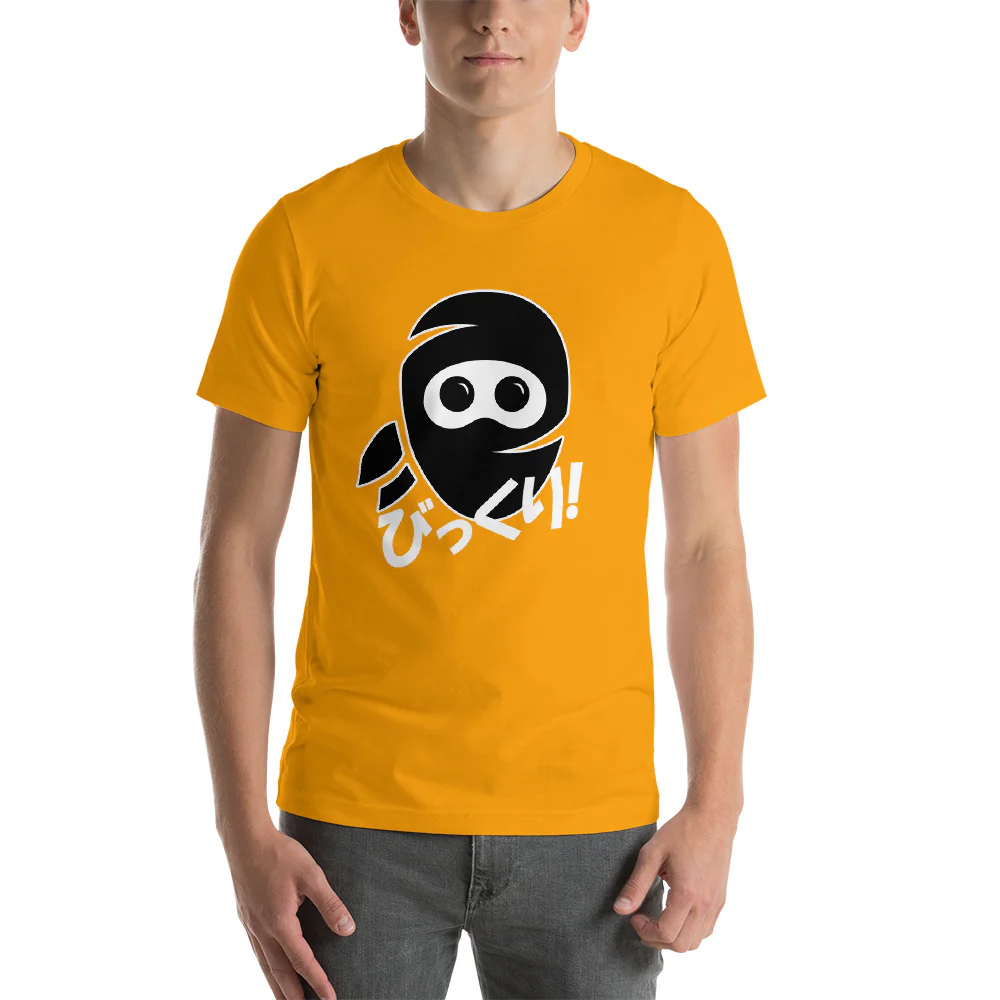 Surprised Ninja Bikkuri in Japanese Shirt Short-Sleeve Unisex T-Shirt - Image 9