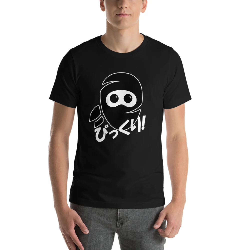Surprised Ninja Bikkuri in Japanese Shirt Short-Sleeve Unisex T-Shirt