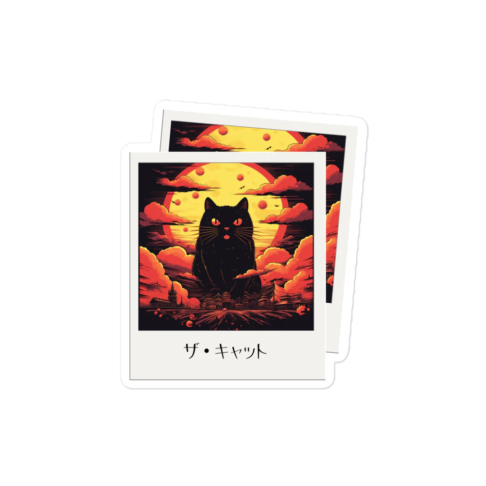 The Cat Japanese Woodblock Cat Sticker - Image 2