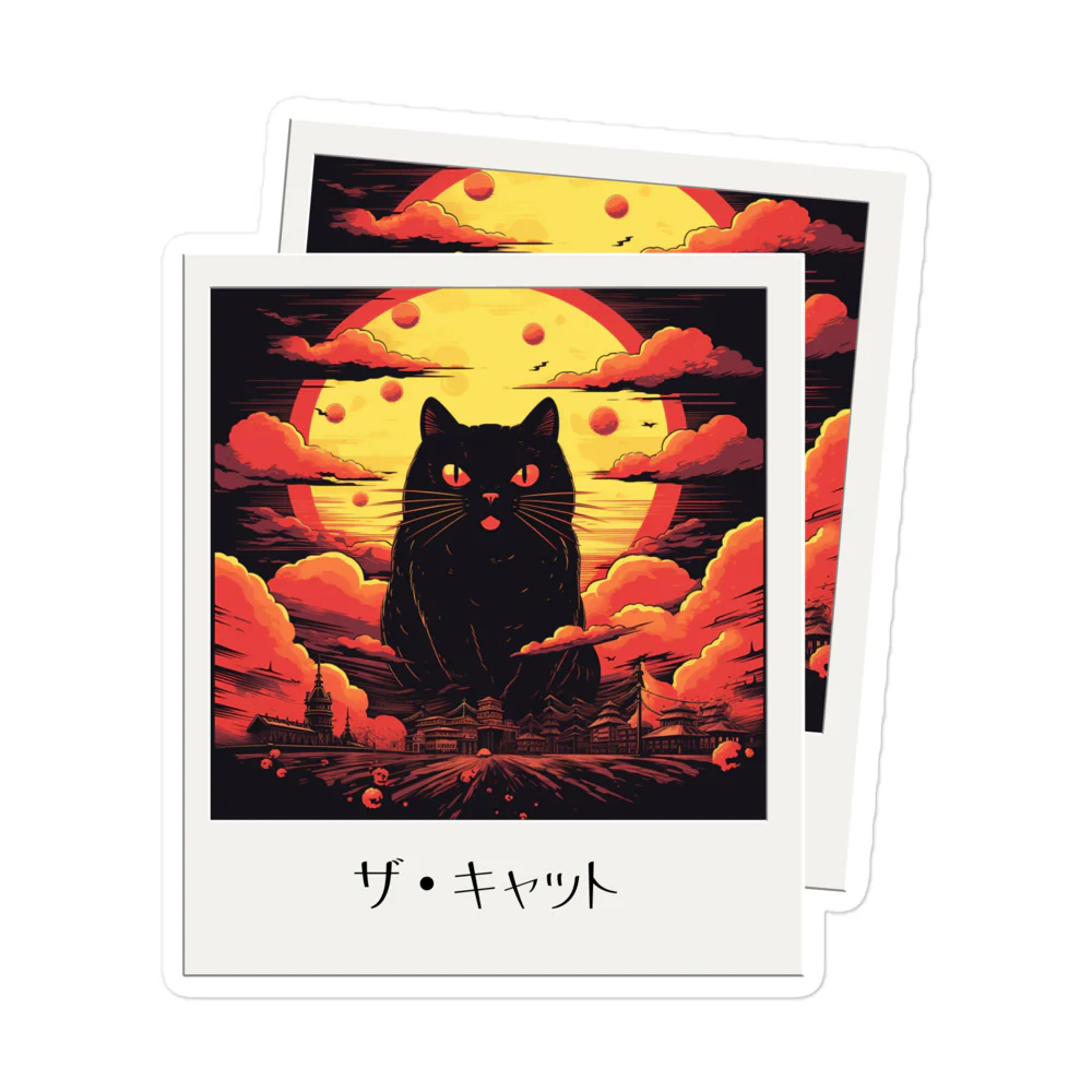The Cat Japanese Woodblock Cat Sticker - Image 3