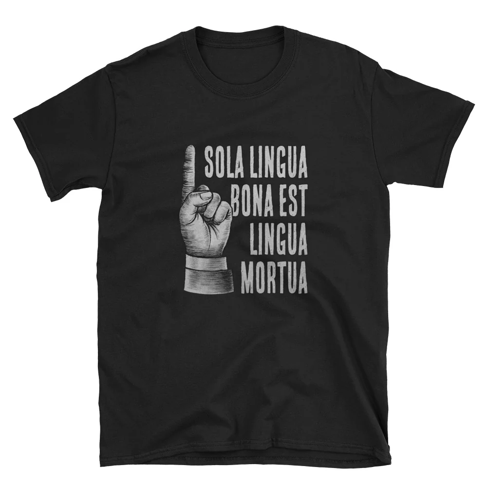The Only Good Language is a Dead Language Funny Latin Short-Sleeve Unisex T-Shirt - Image 2