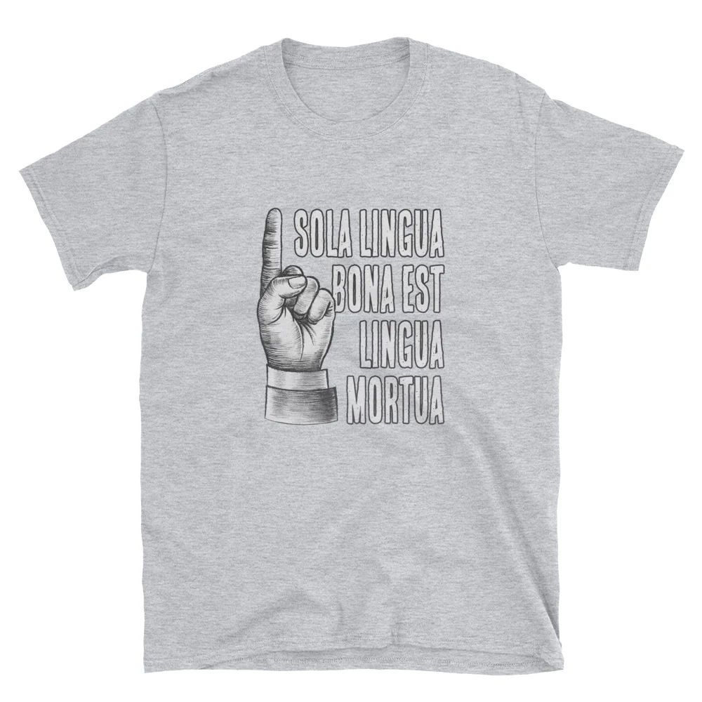 The Only Good Language is a Dead Language Funny Latin Short-Sleeve Unisex T-Shirt - Image 4