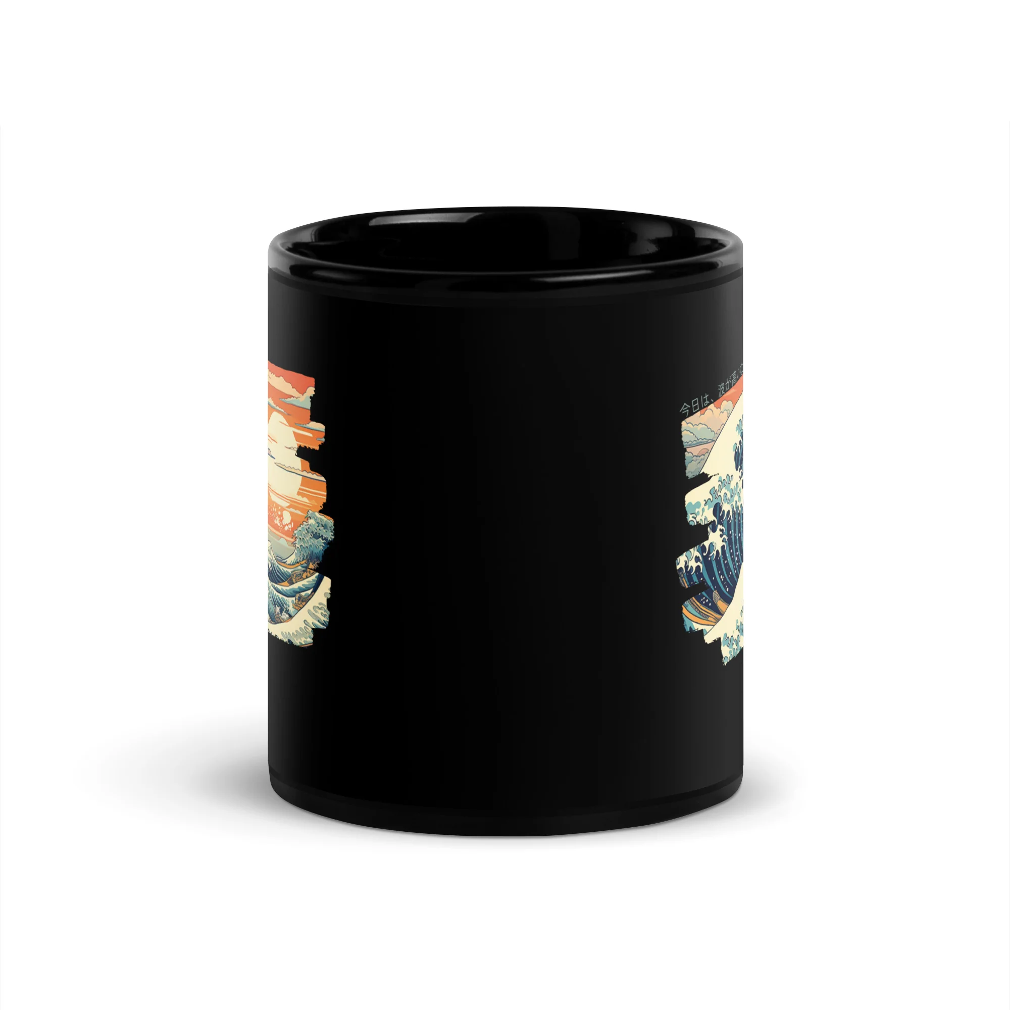 The Waves are High Today Ukiyo-e Black Mug - Image 3