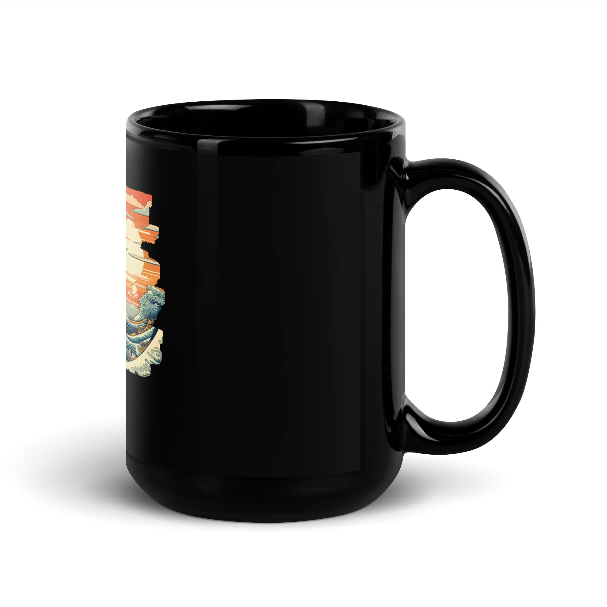 The Waves are High Today Ukiyo-e Black Mug - Image 5