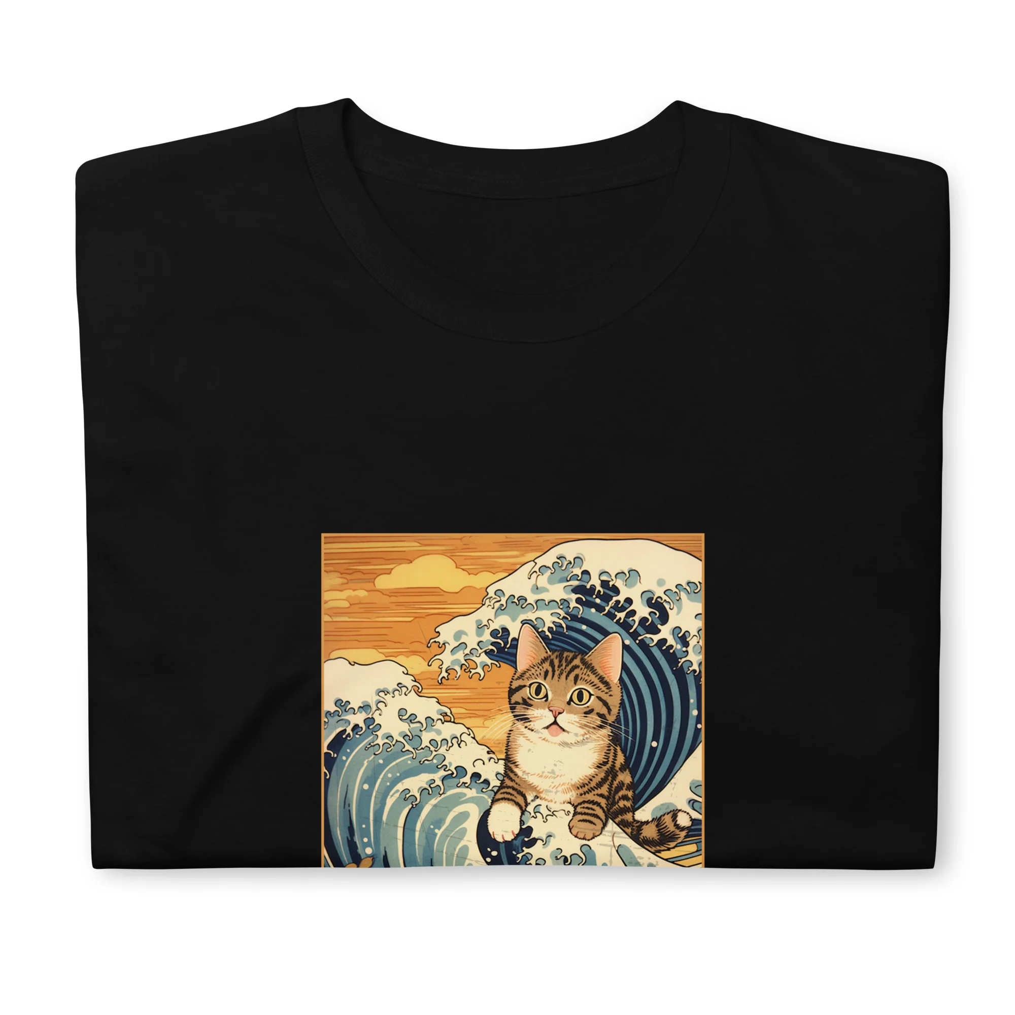 Ukiyo-e Cat Off the Coast of Kanagawa T-Shirt - Image 6