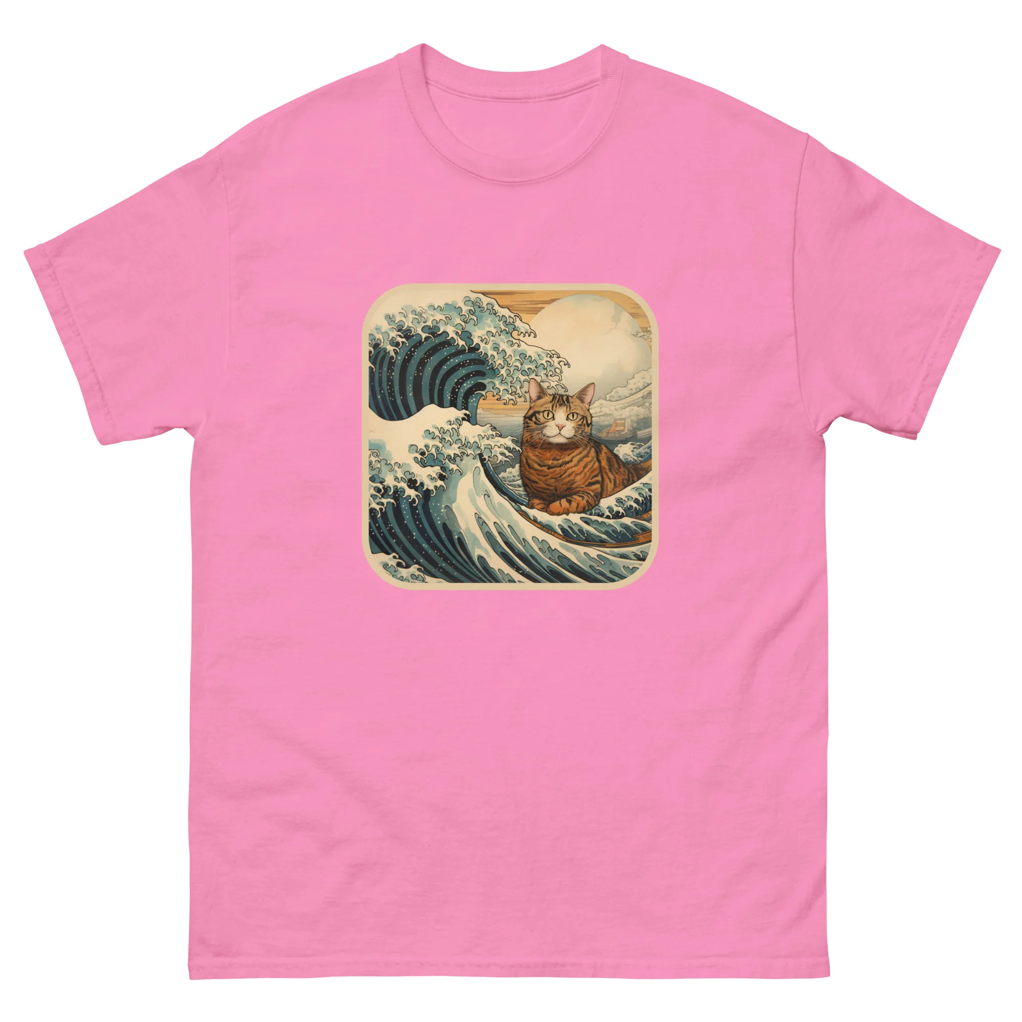 Ukiyo-e Cat Resting the Wave T-Shirt - Image 10
