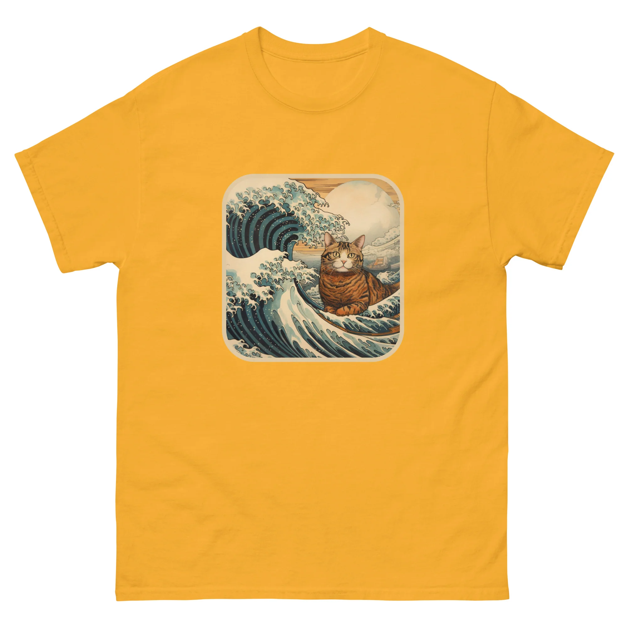 Ukiyo-e Cat Resting the Wave T-Shirt - Image 11