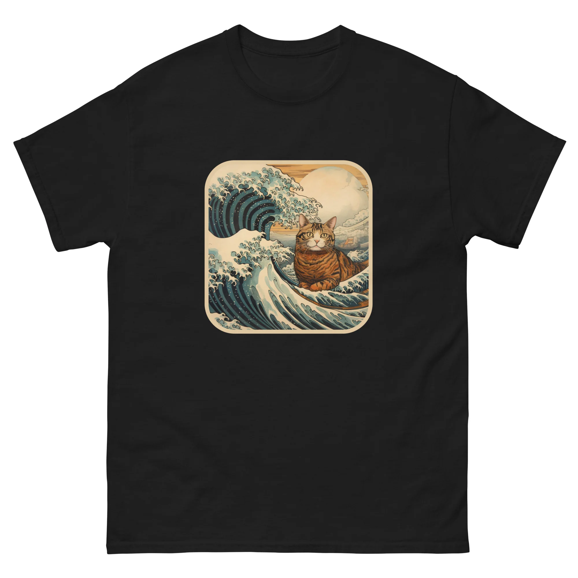 Ukiyo-e Cat Resting the Wave T-Shirt - Image 2