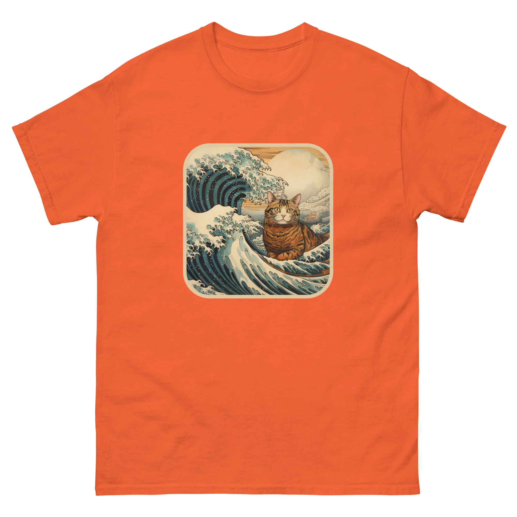 Ukiyo-e Cat Resting the Wave T-Shirt - Image 8