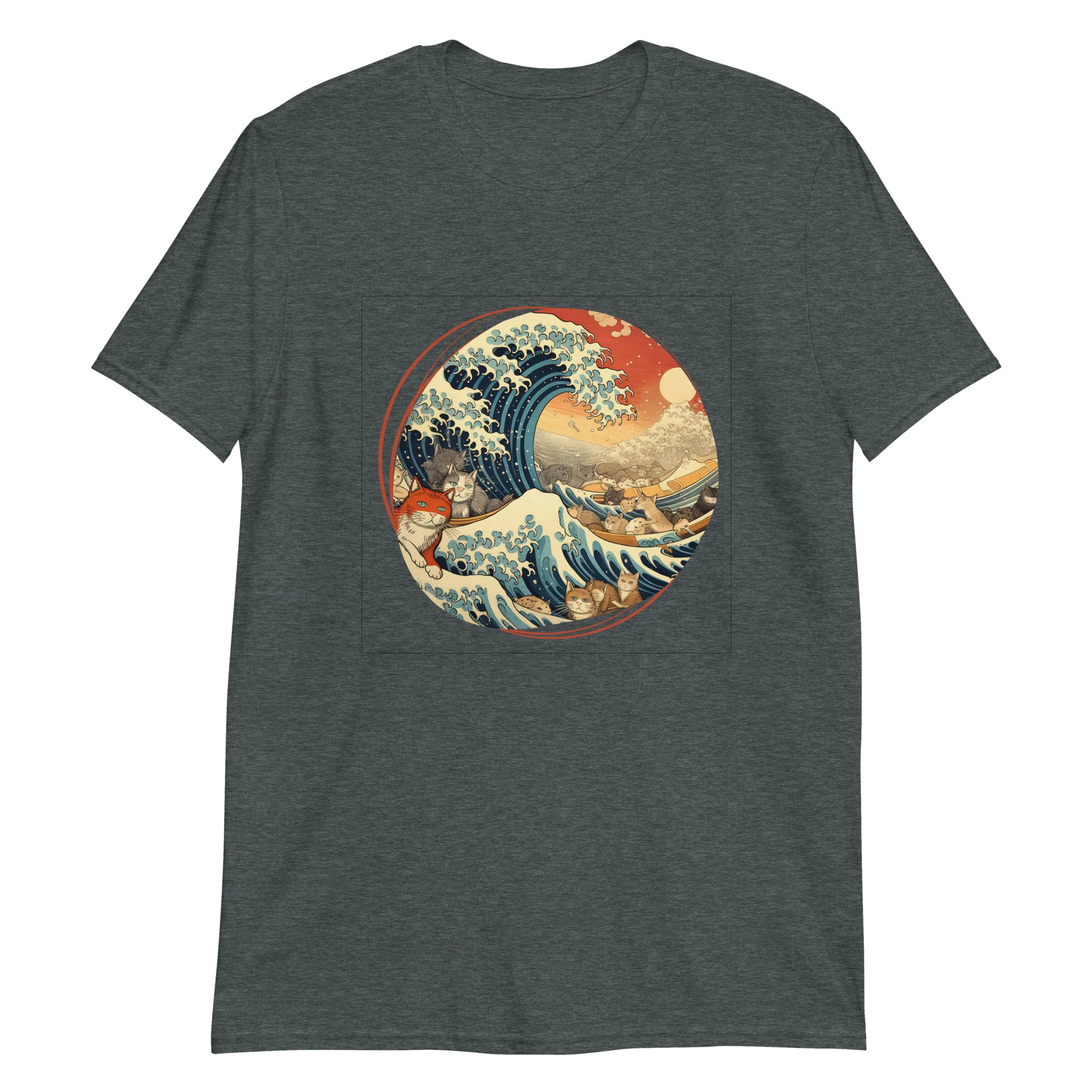 Ukiyo-e Cats Riding the Great Wave T-Shirt