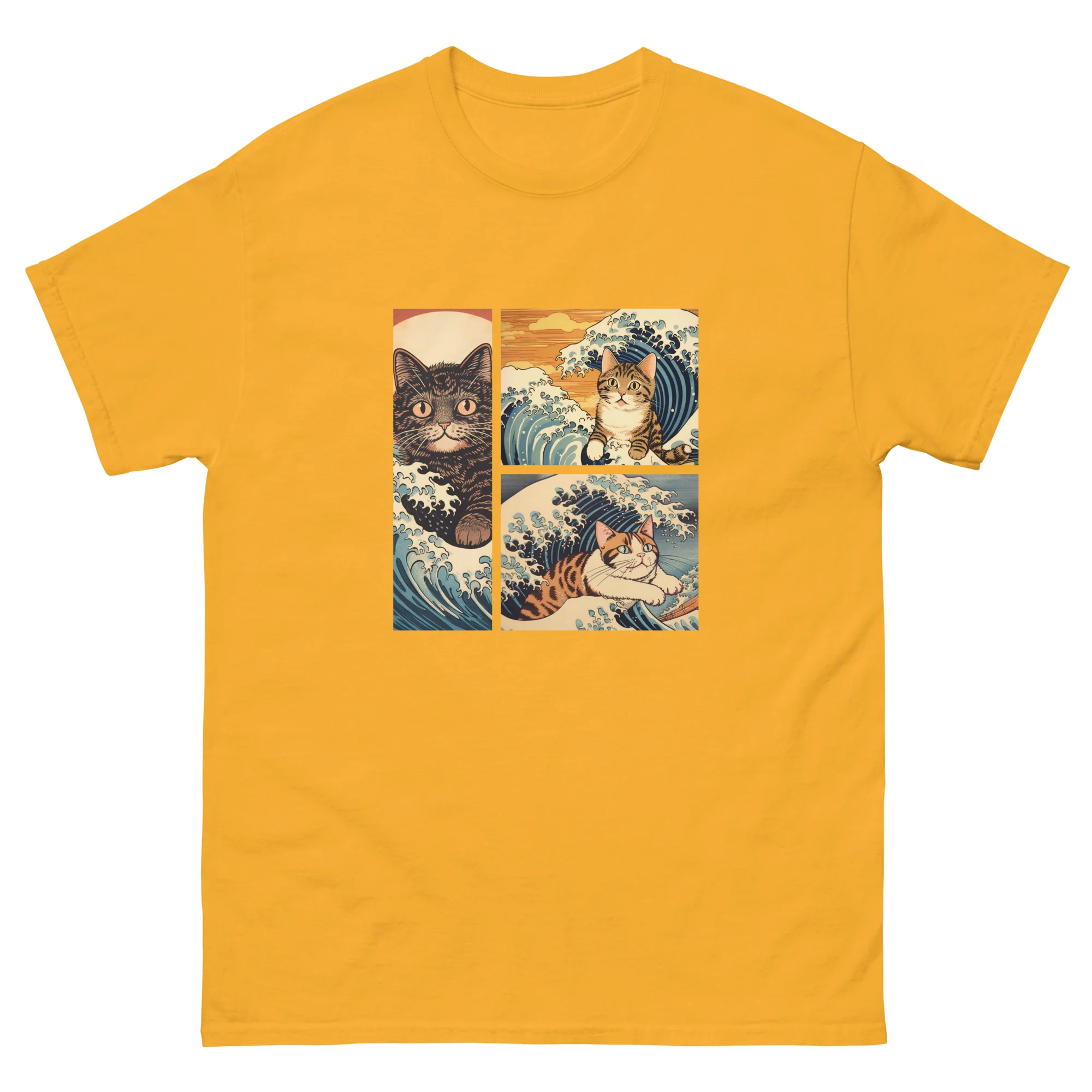 Ukiyo-e Cats Riding The Waves T-Shirt - Image 11