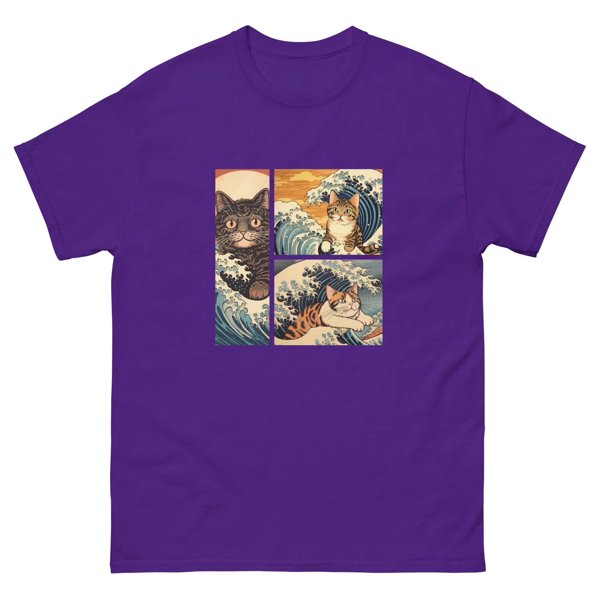 Ukiyo-e Cats Riding The Waves T-Shirt - Image 4