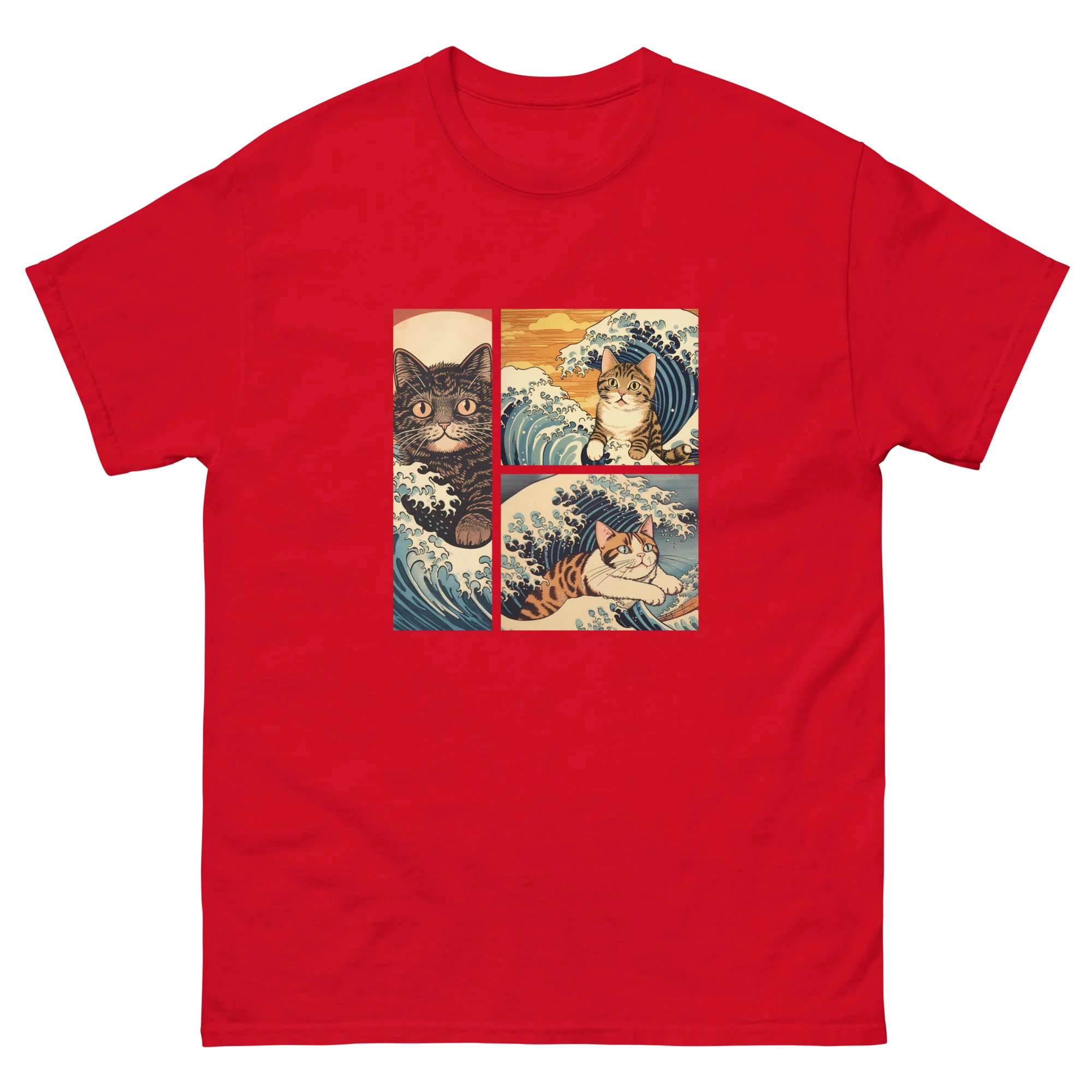 Ukiyo-e Cats Riding The Waves T-Shirt - Image 5