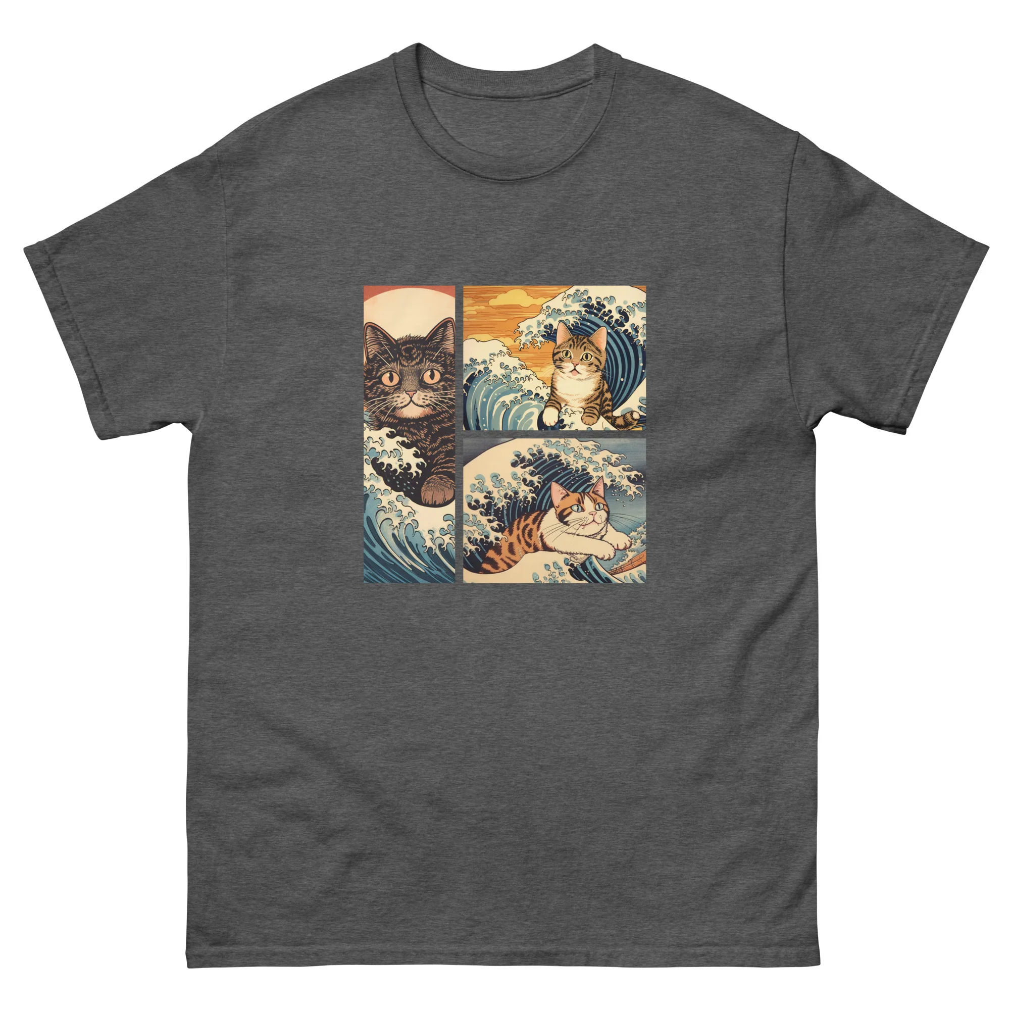 Ukiyo-e Cats Riding The Waves T-Shirt - Image 7