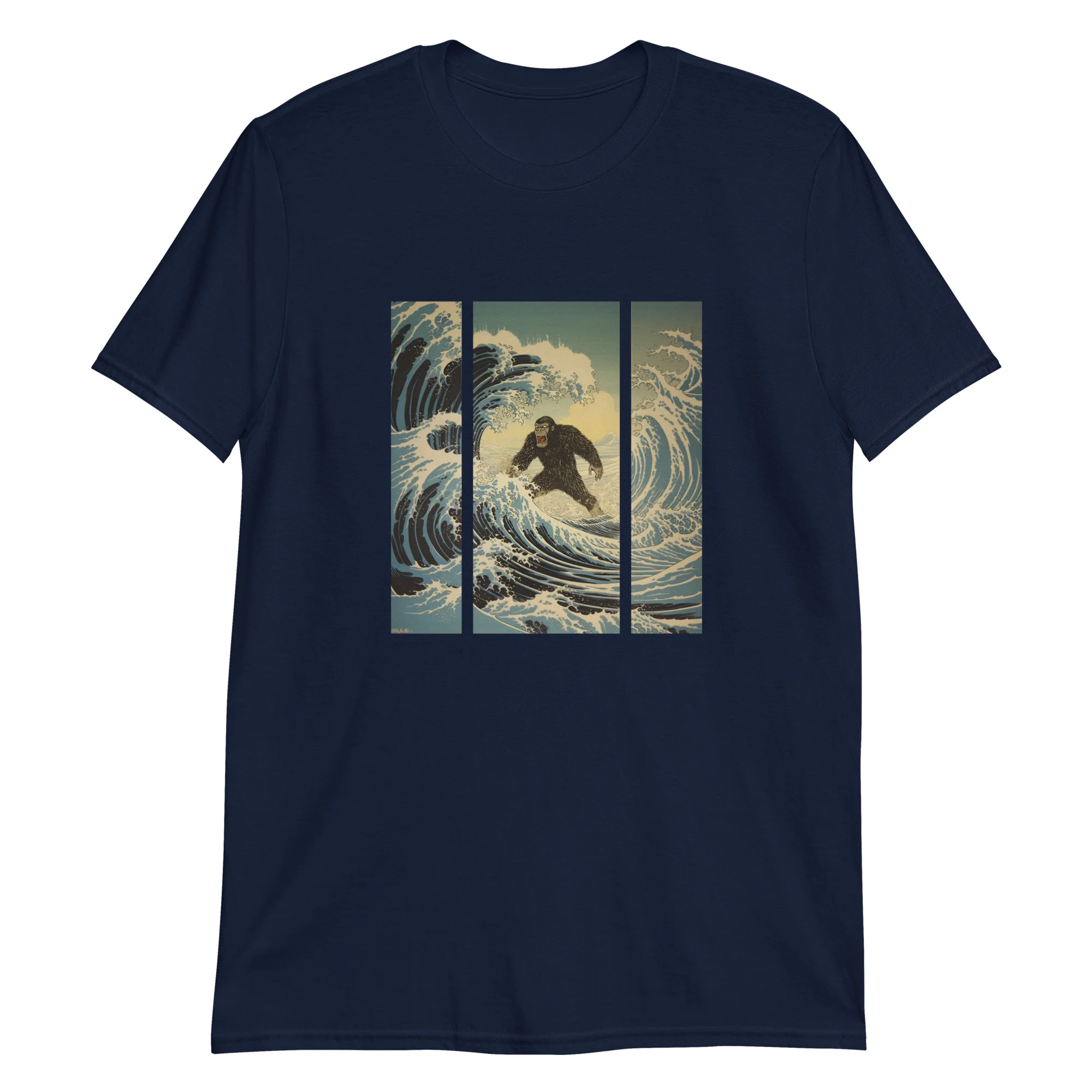 Ukiyoe Meets Gorilla The Hokusai Wave T-Shirt - Image 2