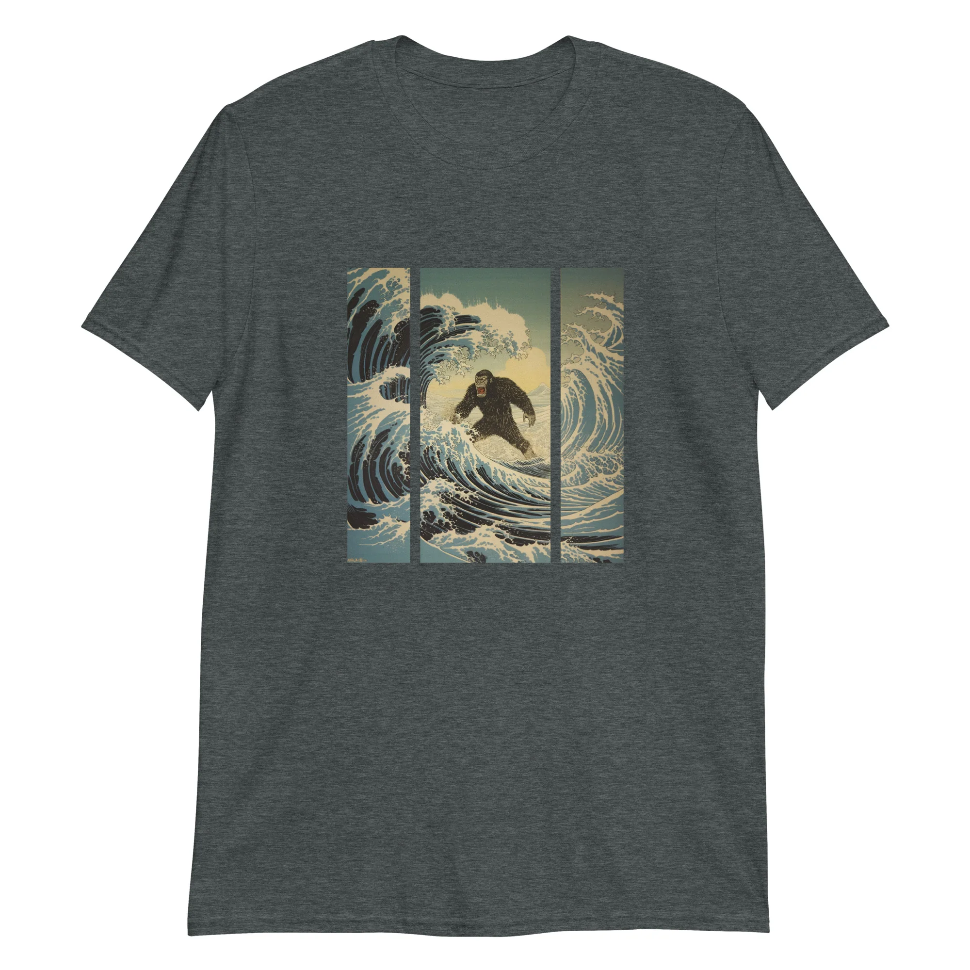 Ukiyoe Meets Gorilla The Hokusai Wave T-Shirt - Image 3