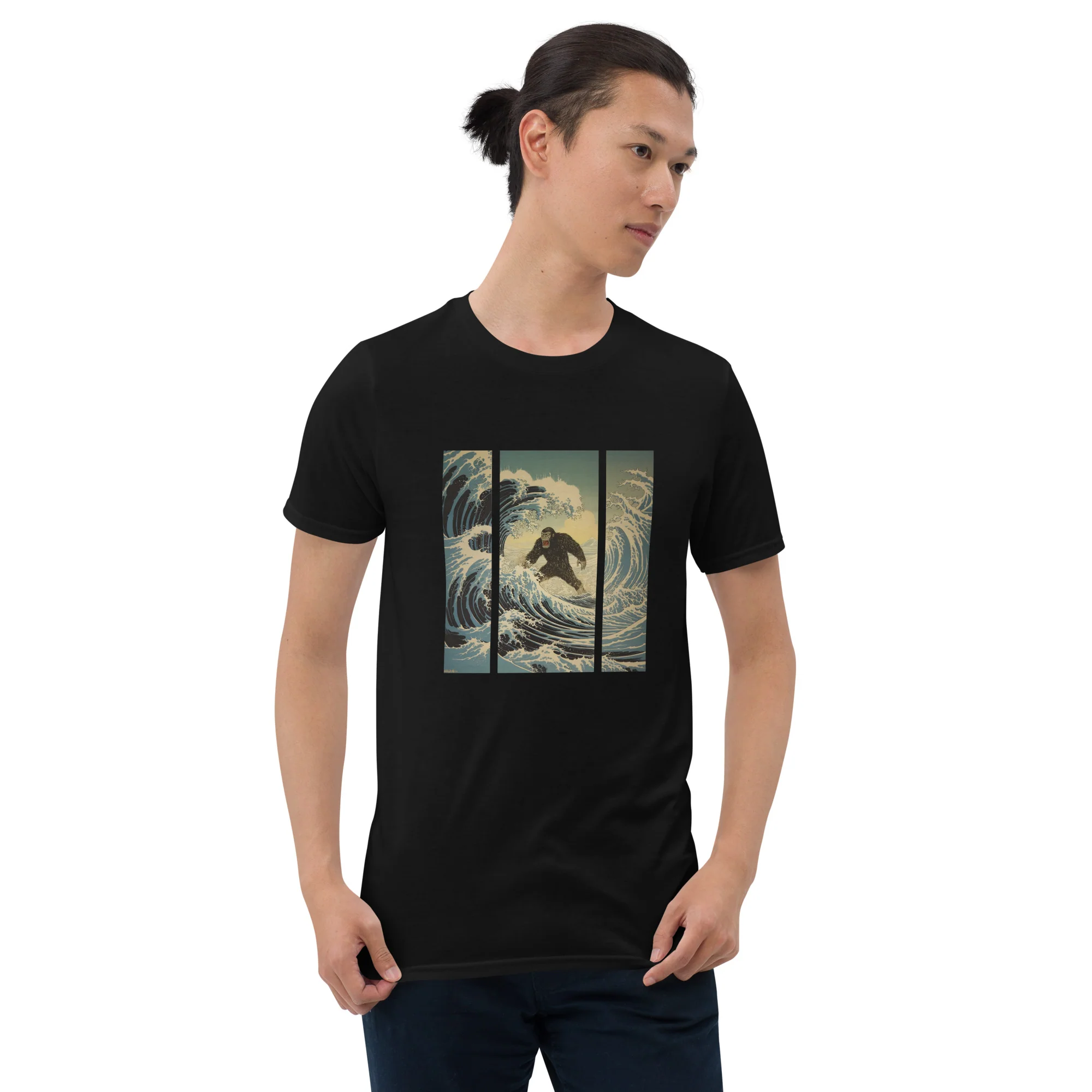 Ukiyoe Meets Gorilla The Hokusai Wave T-Shirt - Image 4