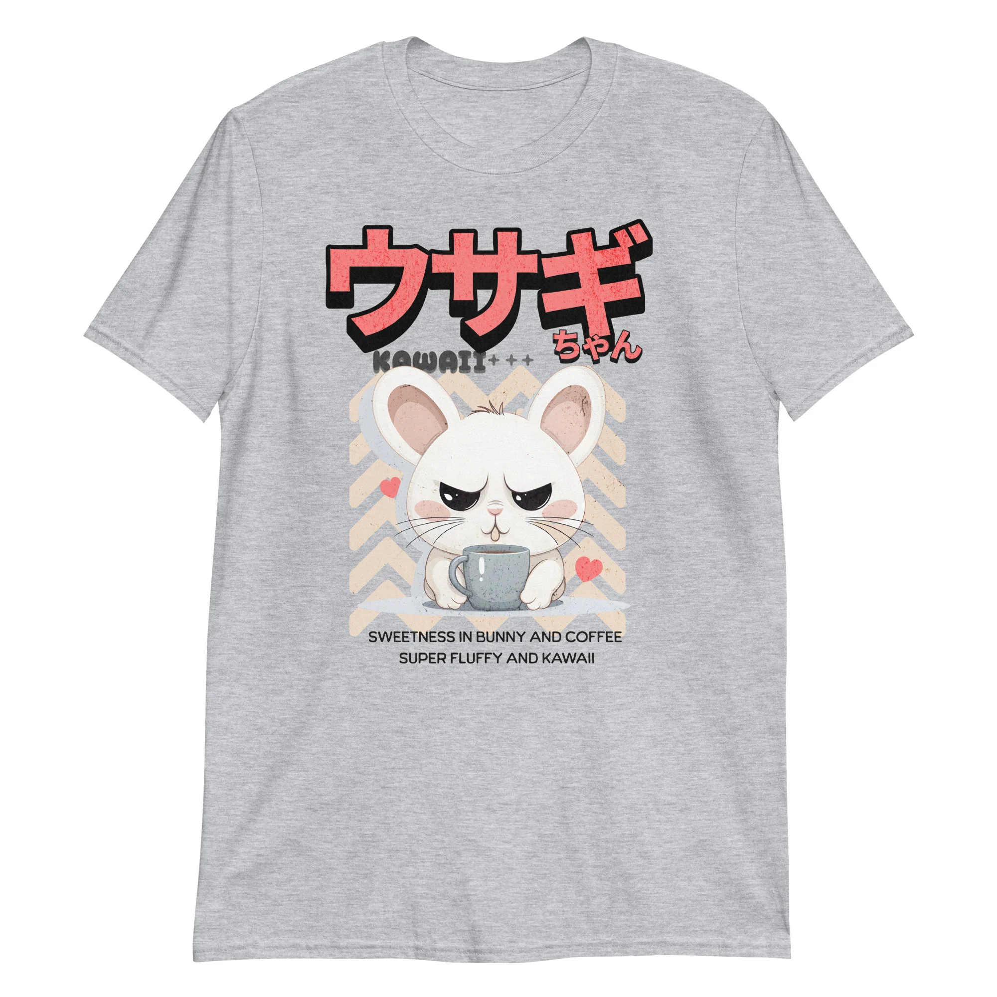 Usagi Chan Kawaii Cute Bunny and Coffee T-Shirt - Image 2