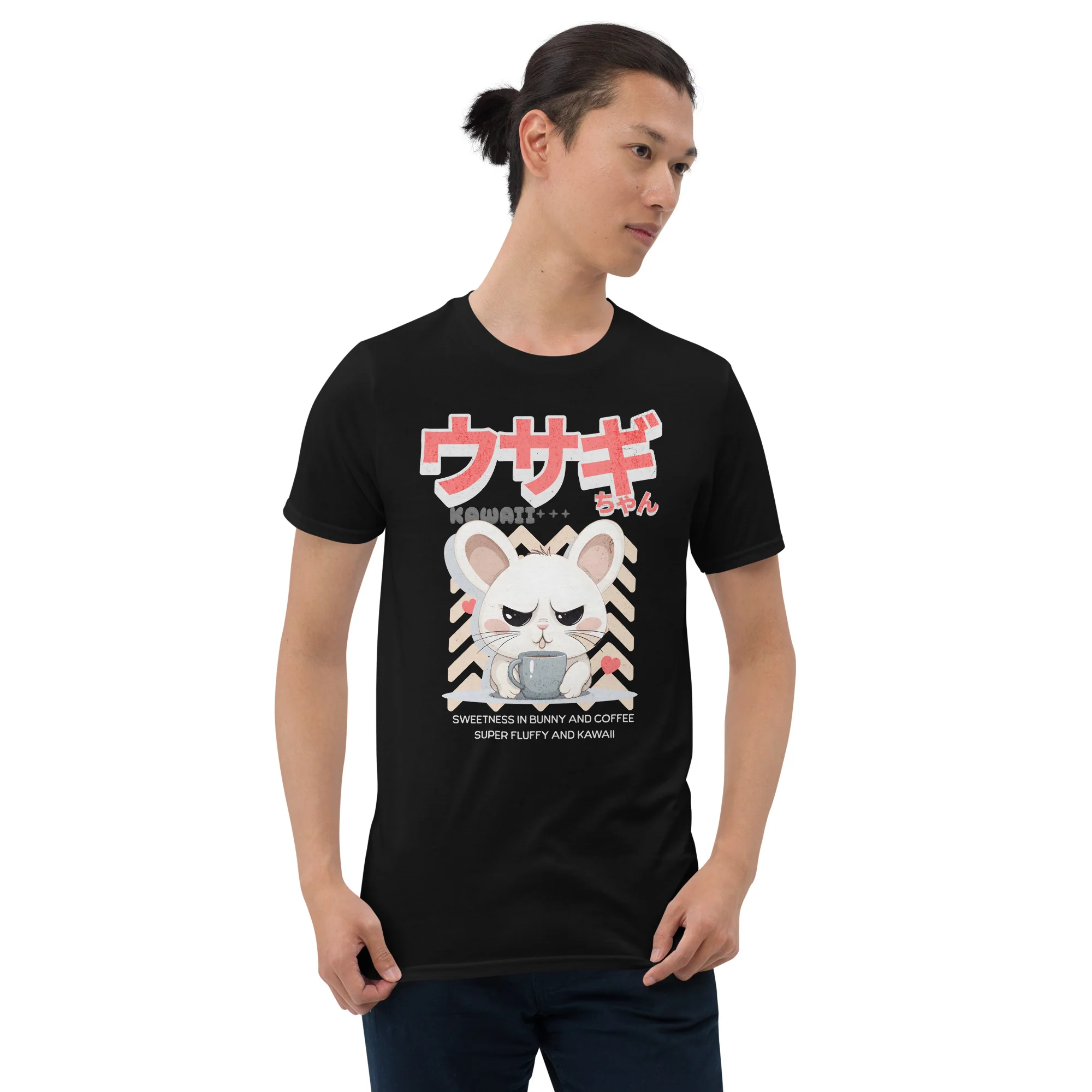Usagi Chan Kawaii Cute Bunny and Coffee T-Shirt - Image 6
