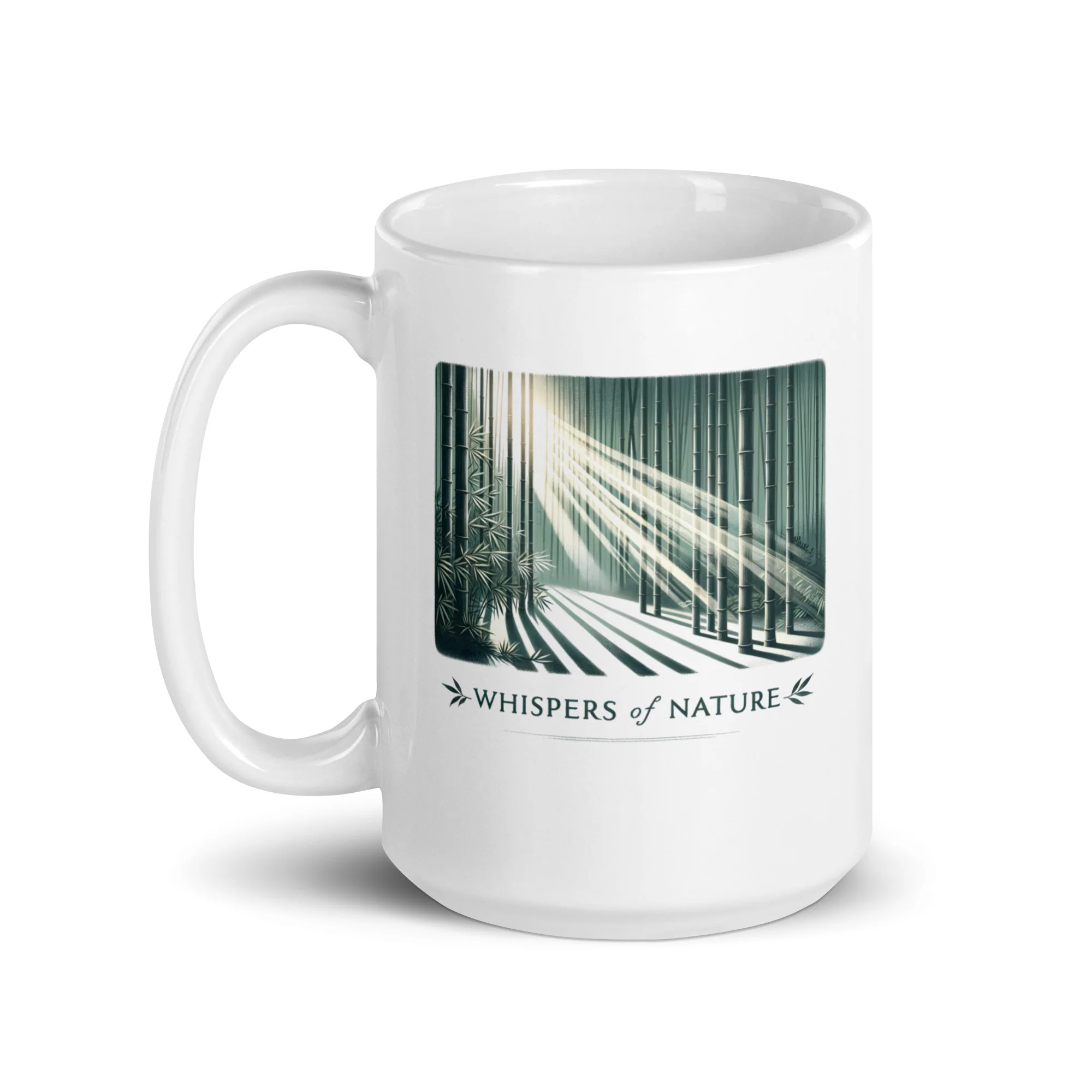 Whispers of Asian Nature with Bamboo White Mug - Image 2