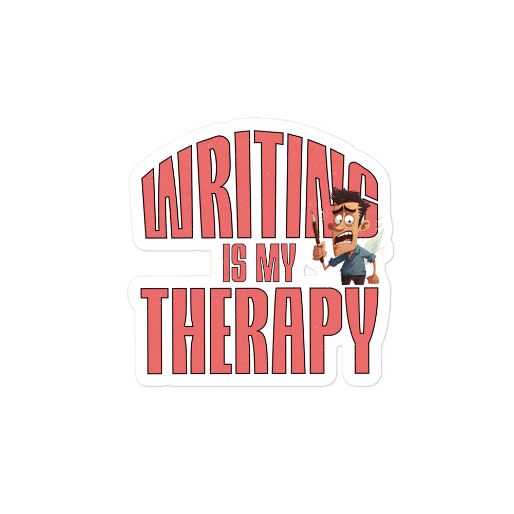 Writing is my Therapy Pen Stress Away Sticker - Image 2