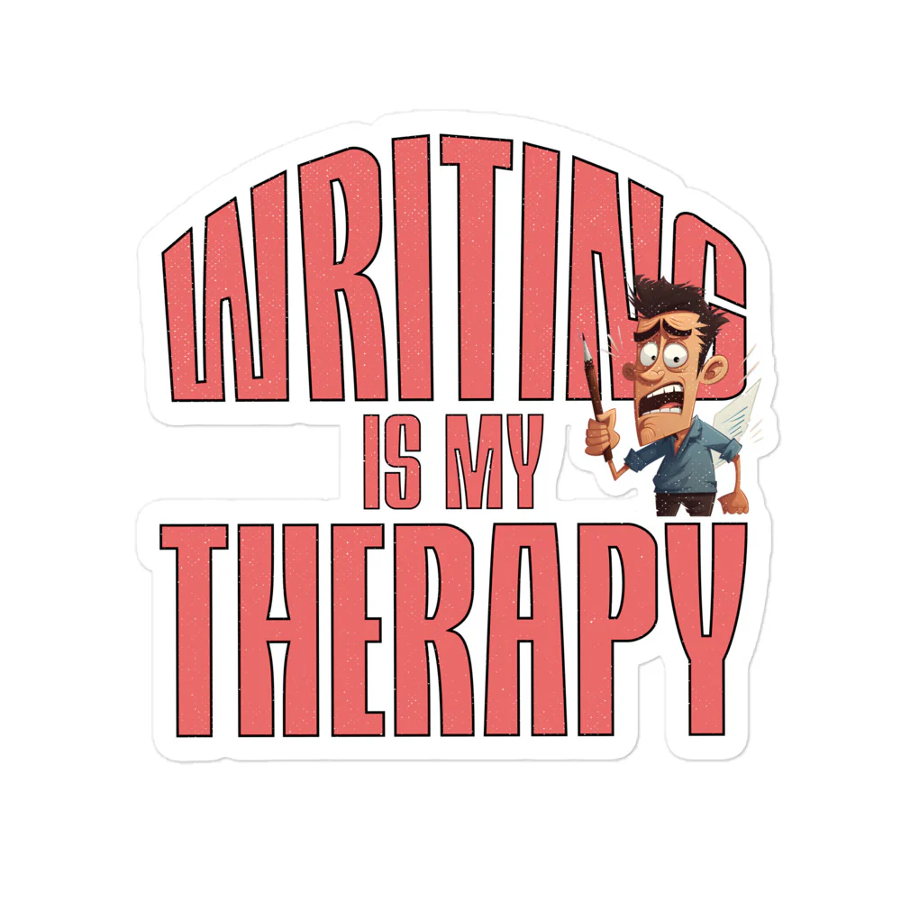 Writing is my Therapy Pen Stress Away Sticker - Image 3